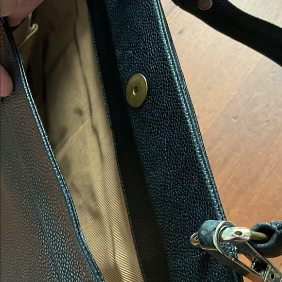 RODO black leather shoulder bag. Wore once. Pristine. Silver tone hardware. - Picture 2 of 5